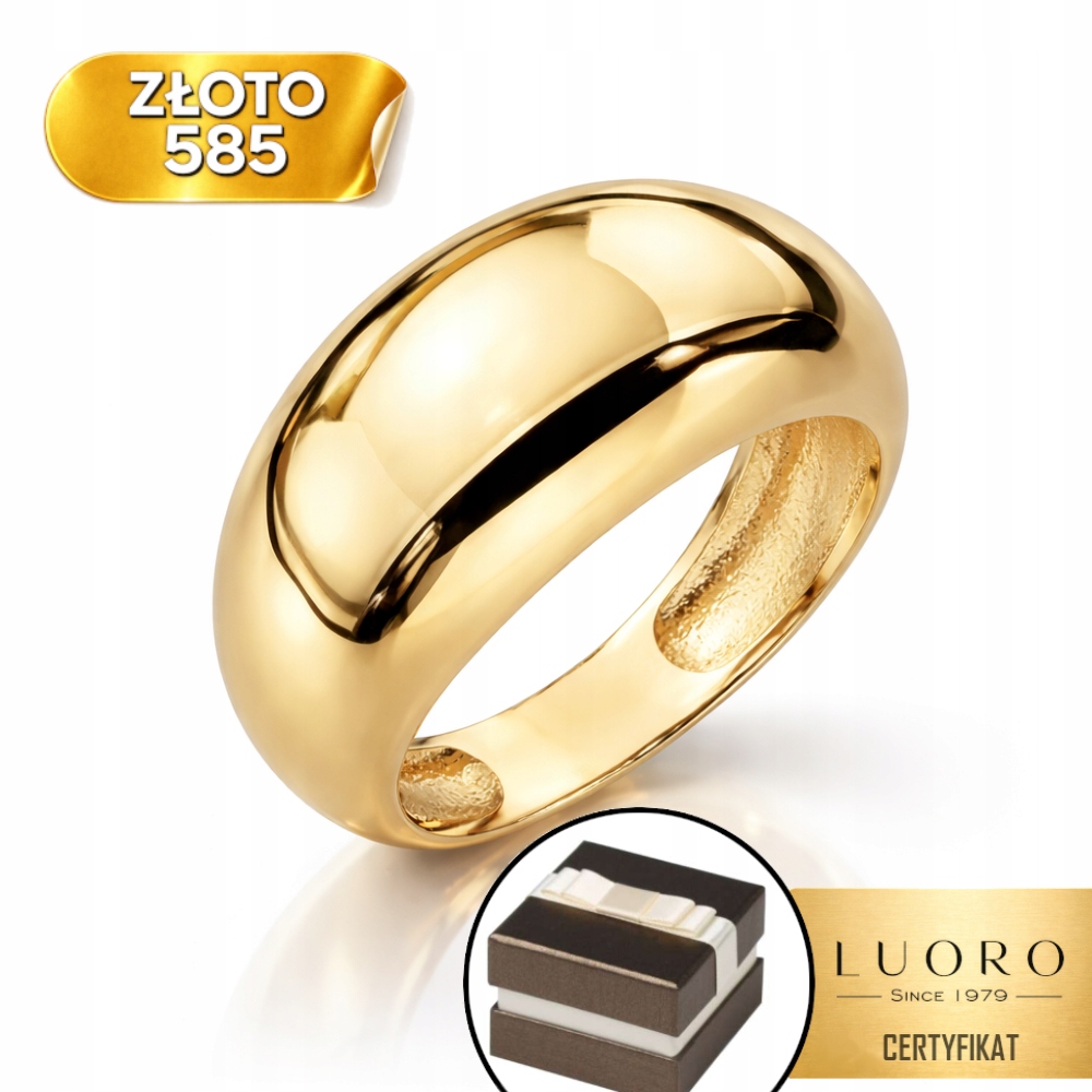 Prstýnek 585 14K Hladký Elegantní Široký R11
