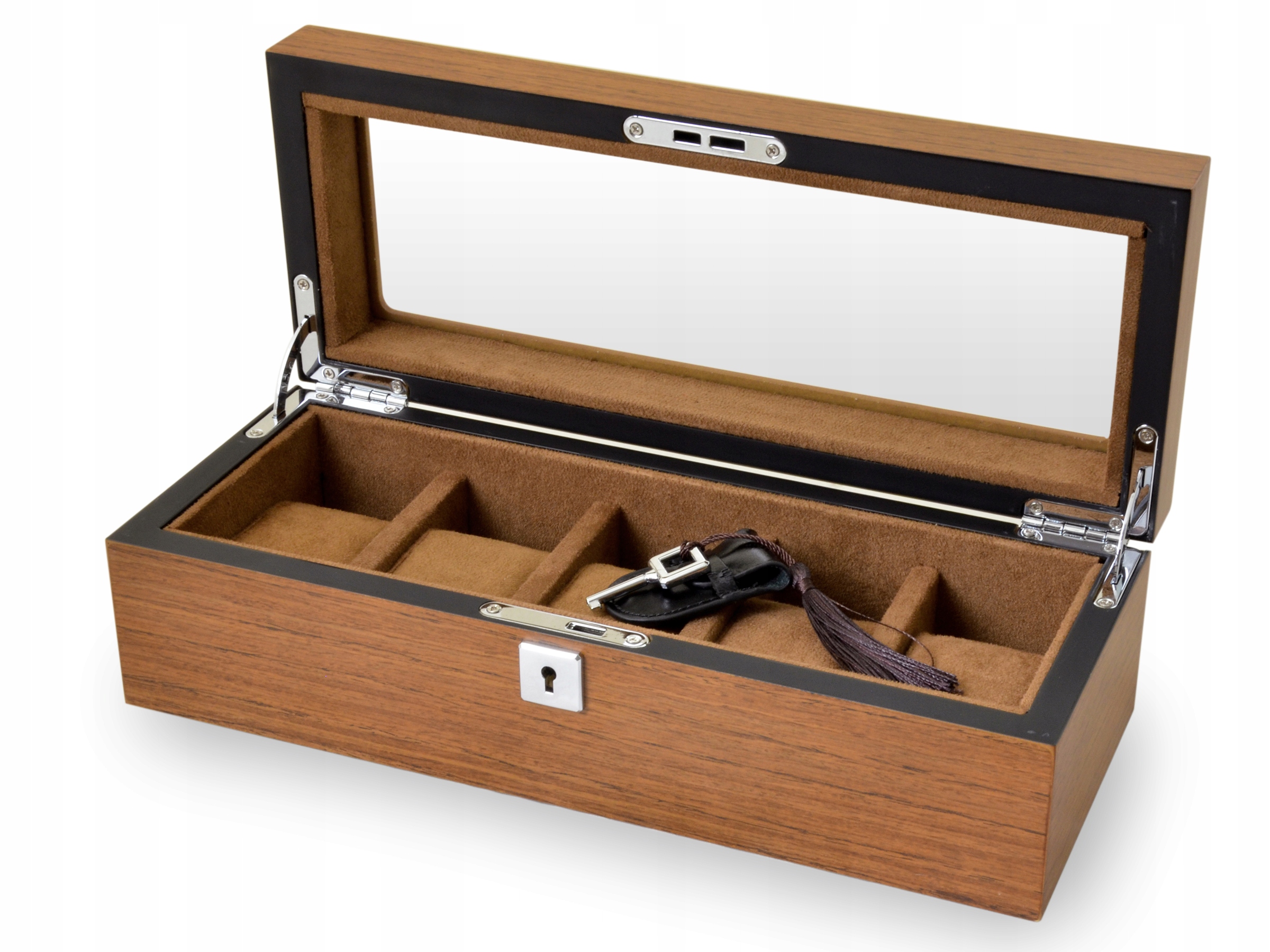 Vitrína Na Hodinky Krabička Škatule Display Na 5 Prémiových Hodinek Se Sklem