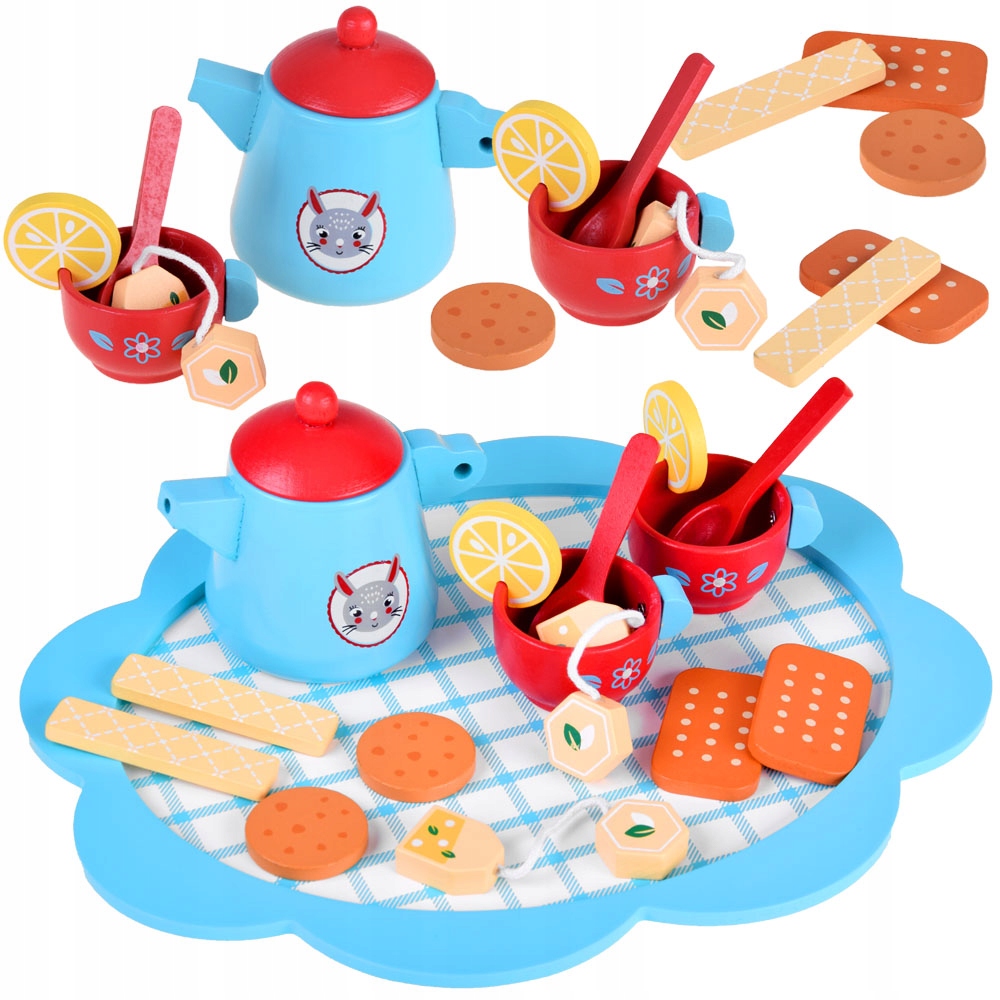 

Uroczy drewniany Zestaw herbaciany ciastka ZA4132