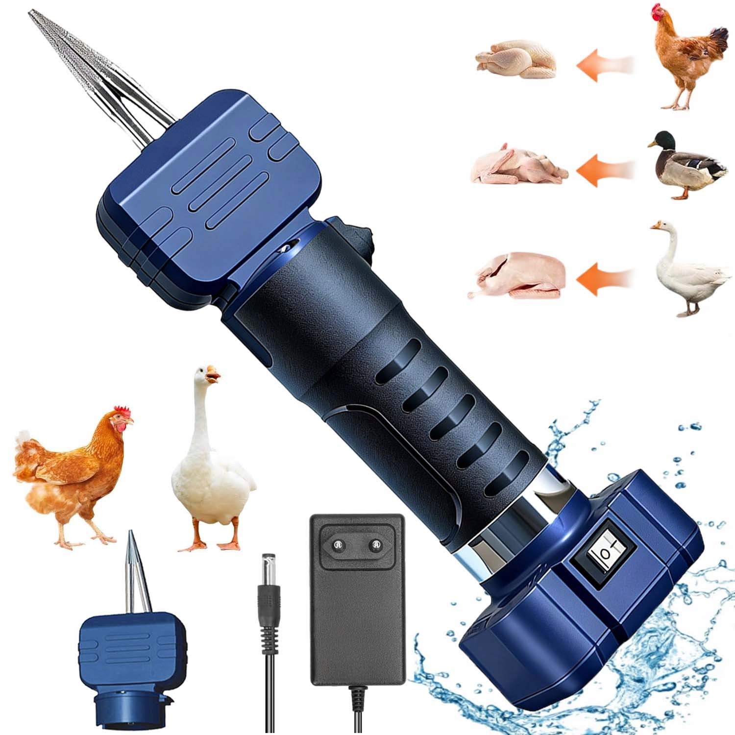 Elektrická Škubačka Na Drůbež, Peří, Slepice, Voděodolná, Přenosná, 200 W