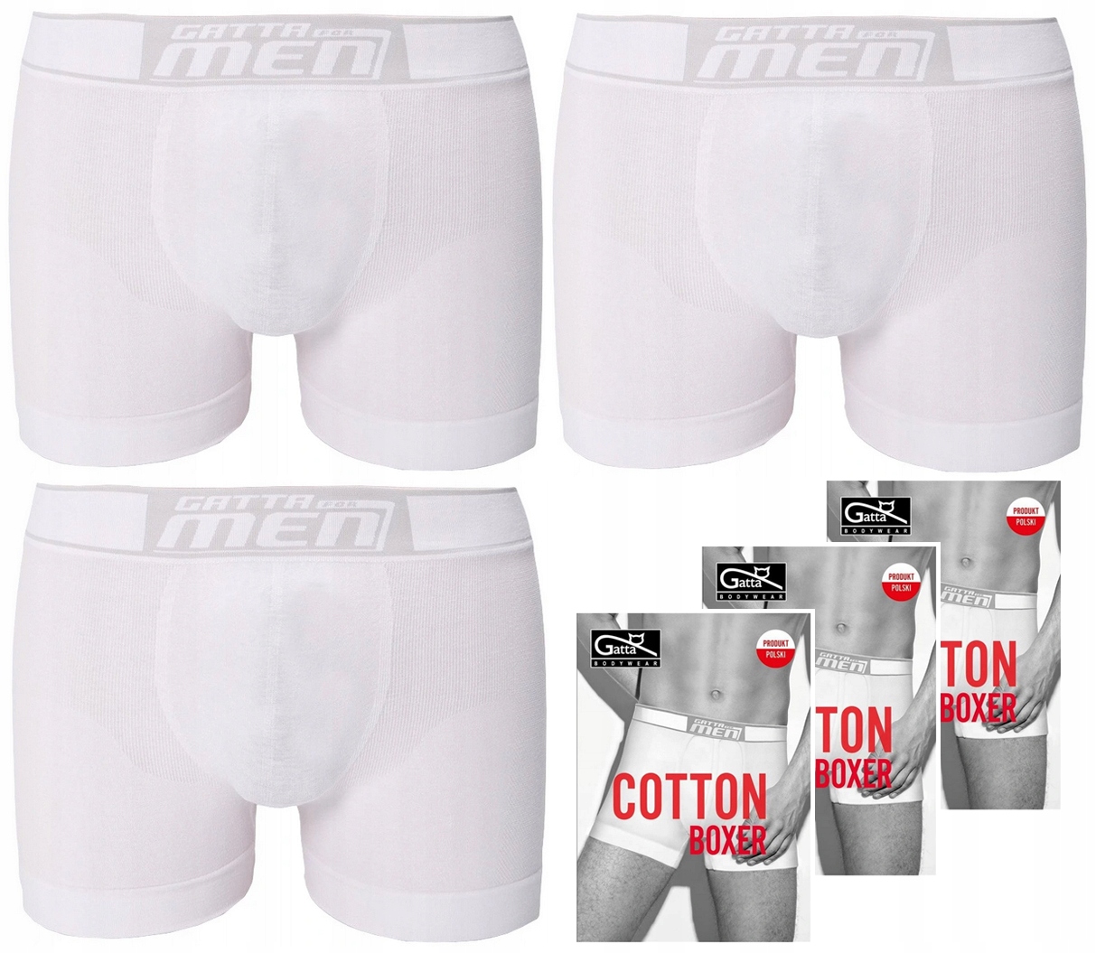 

3 X Gatta Boxer Bawełna Bokserki Meskie Białe XXL