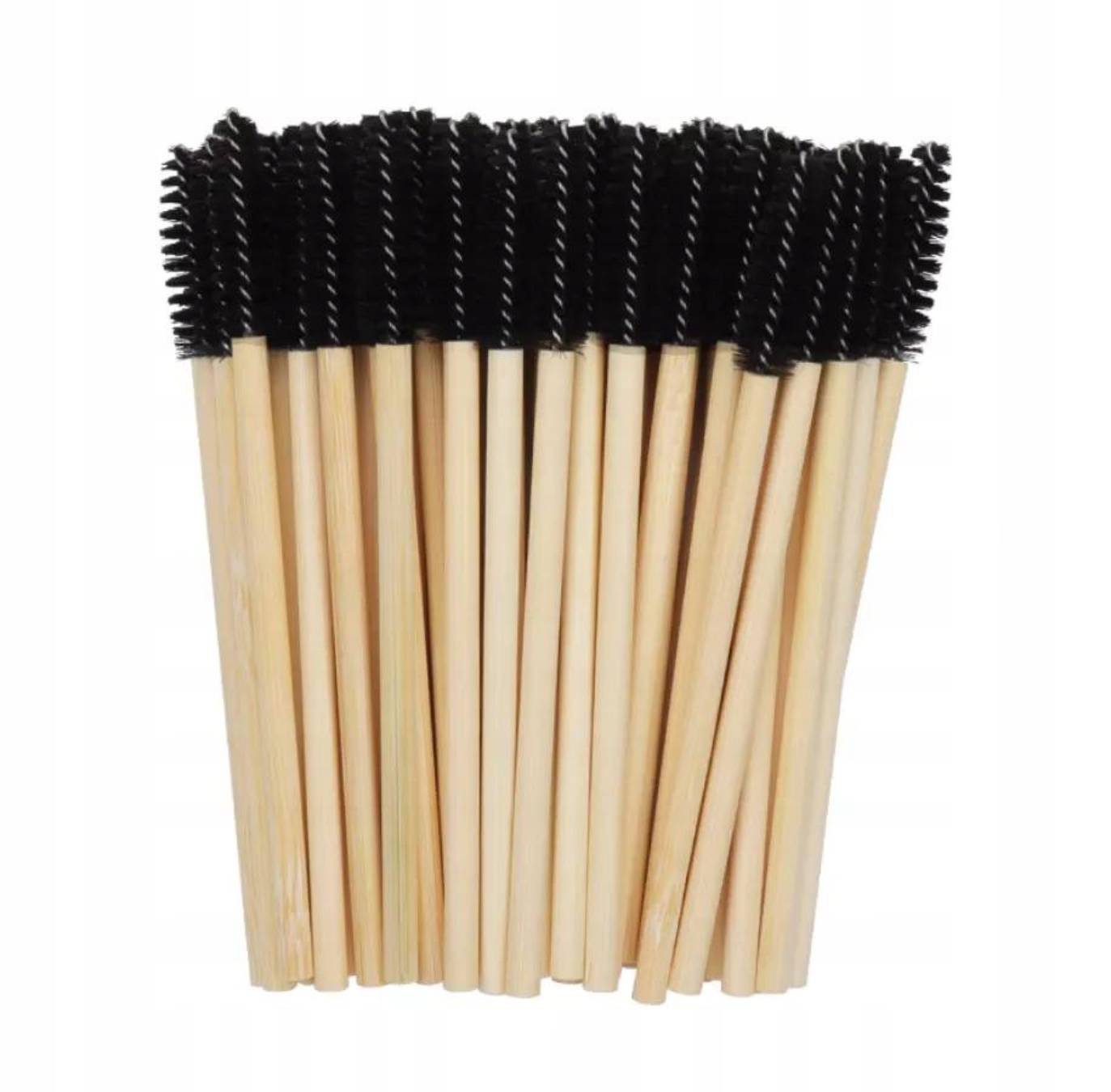 Szczoteczki bambusowe spiralki jednorazowe 50 sztuk czarne do rzęs brwi