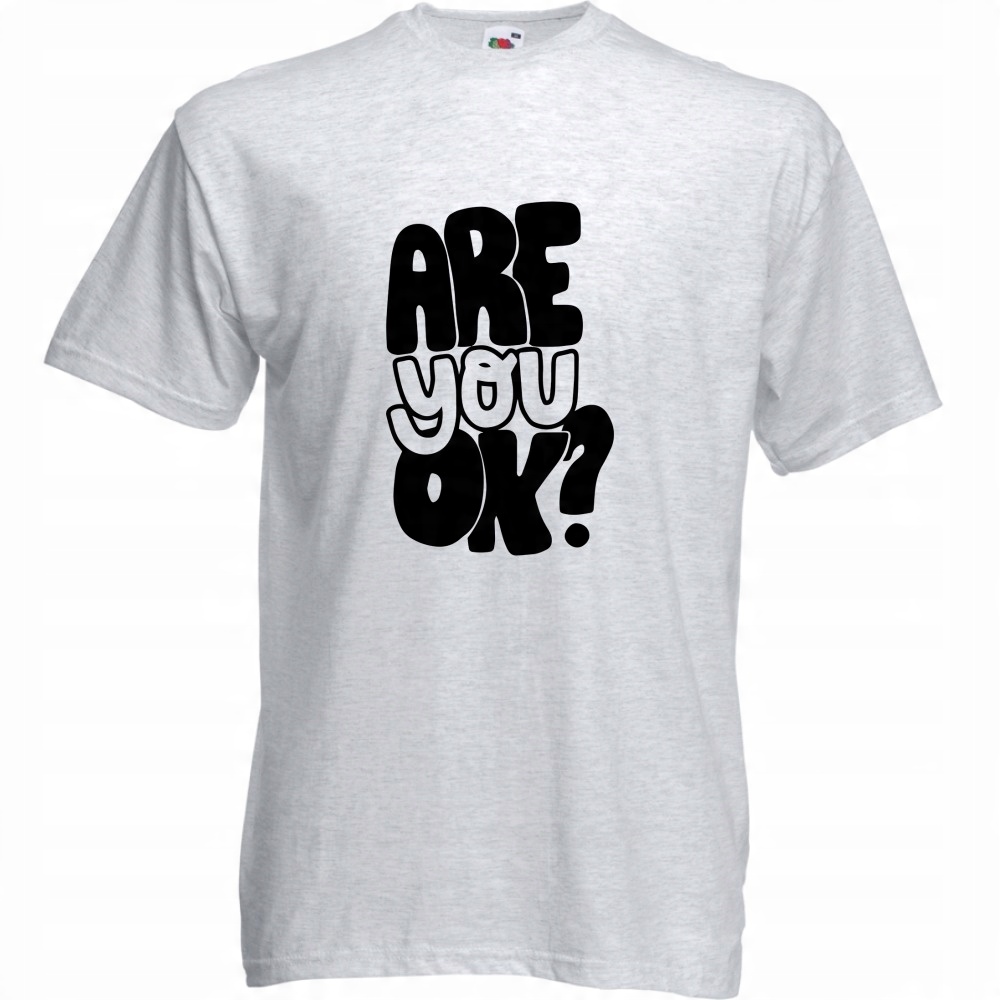 

Koszulka are you ok napis M ash szara