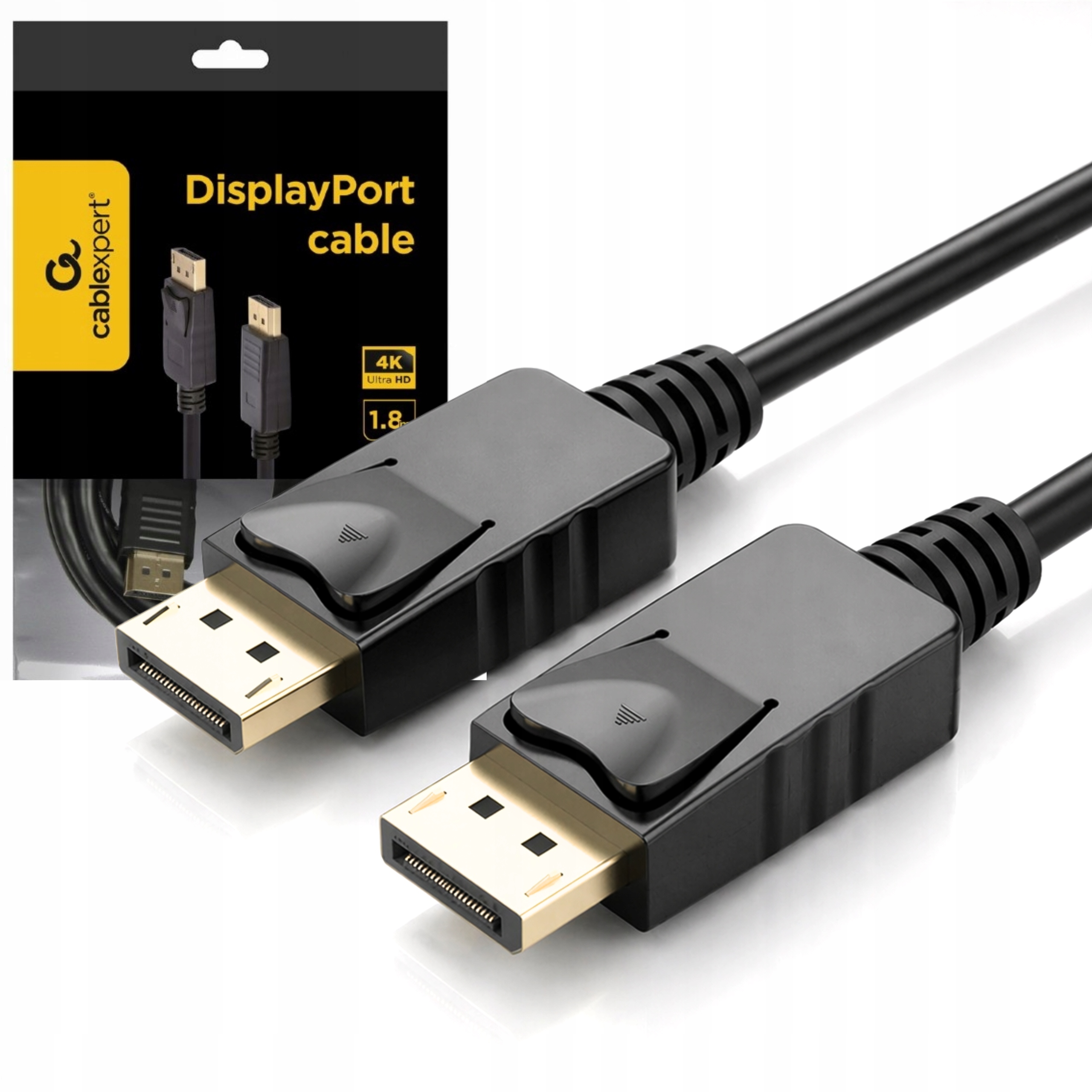 Kabel Displayport -displayport V1.2 4K 1,8M Czarny do monitora Pc