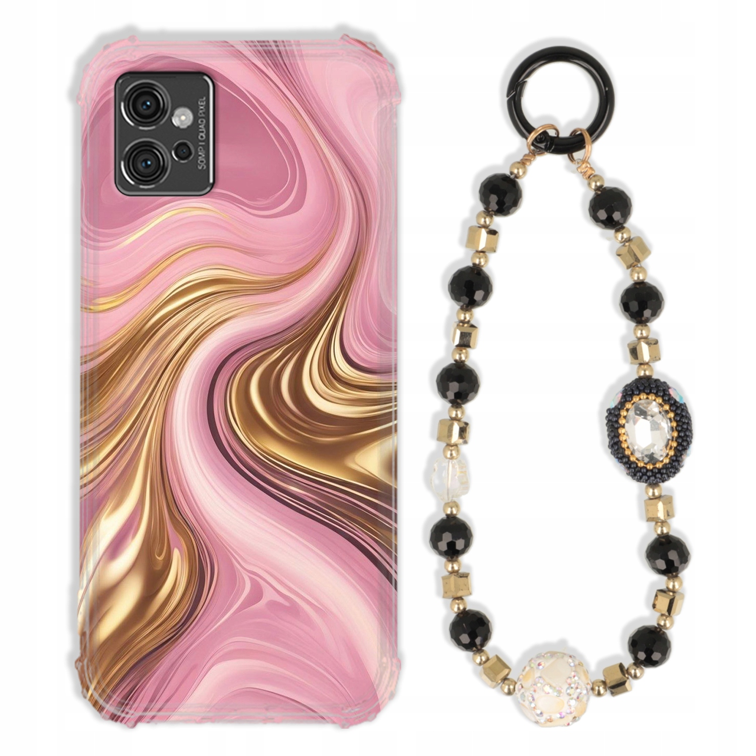 Puzdro Pre Motorola G32 Case Antishock Zirkóny Čierno Zlaté|odolné|silné