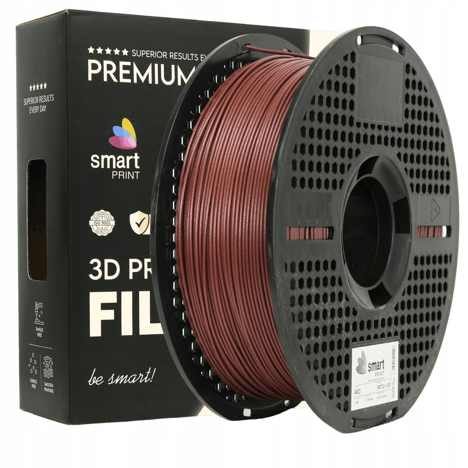 2 x Filament Petg Carbon Red 1,75mm 1kg czerwony z węglem Smart Print