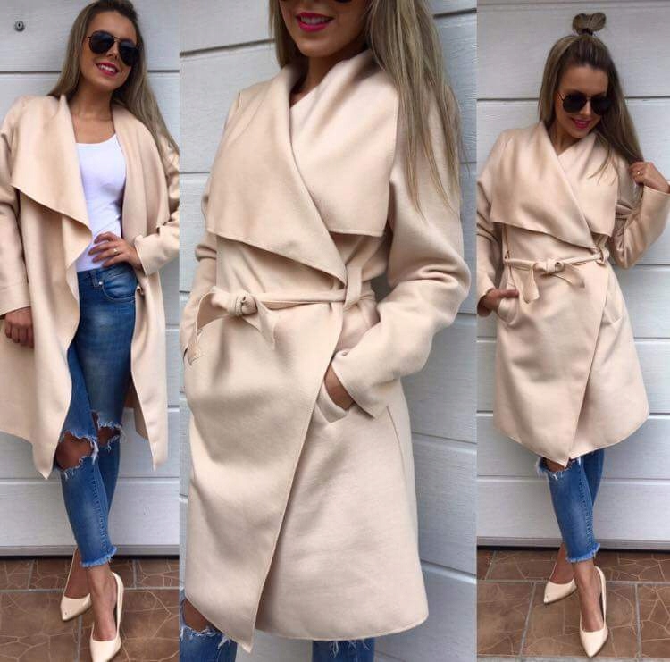 PŁASZCZ FLAUSZOWY WIĄZANY KOPERTOWY CIEMNA FUKSJA Kolor wielokolorowy