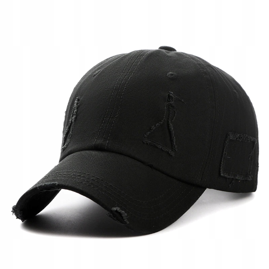 

Czapka z daszkiem Bejsbolówka Czarna Przetarcia