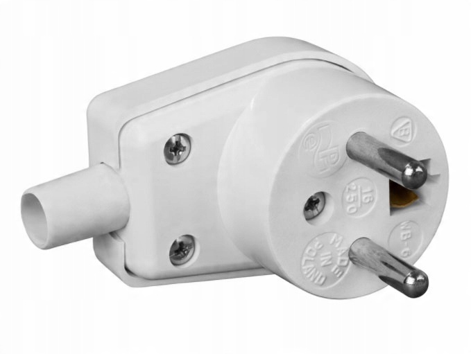 

Wtyczka Kątowa Z Uziemieniem 16A 230V Biała