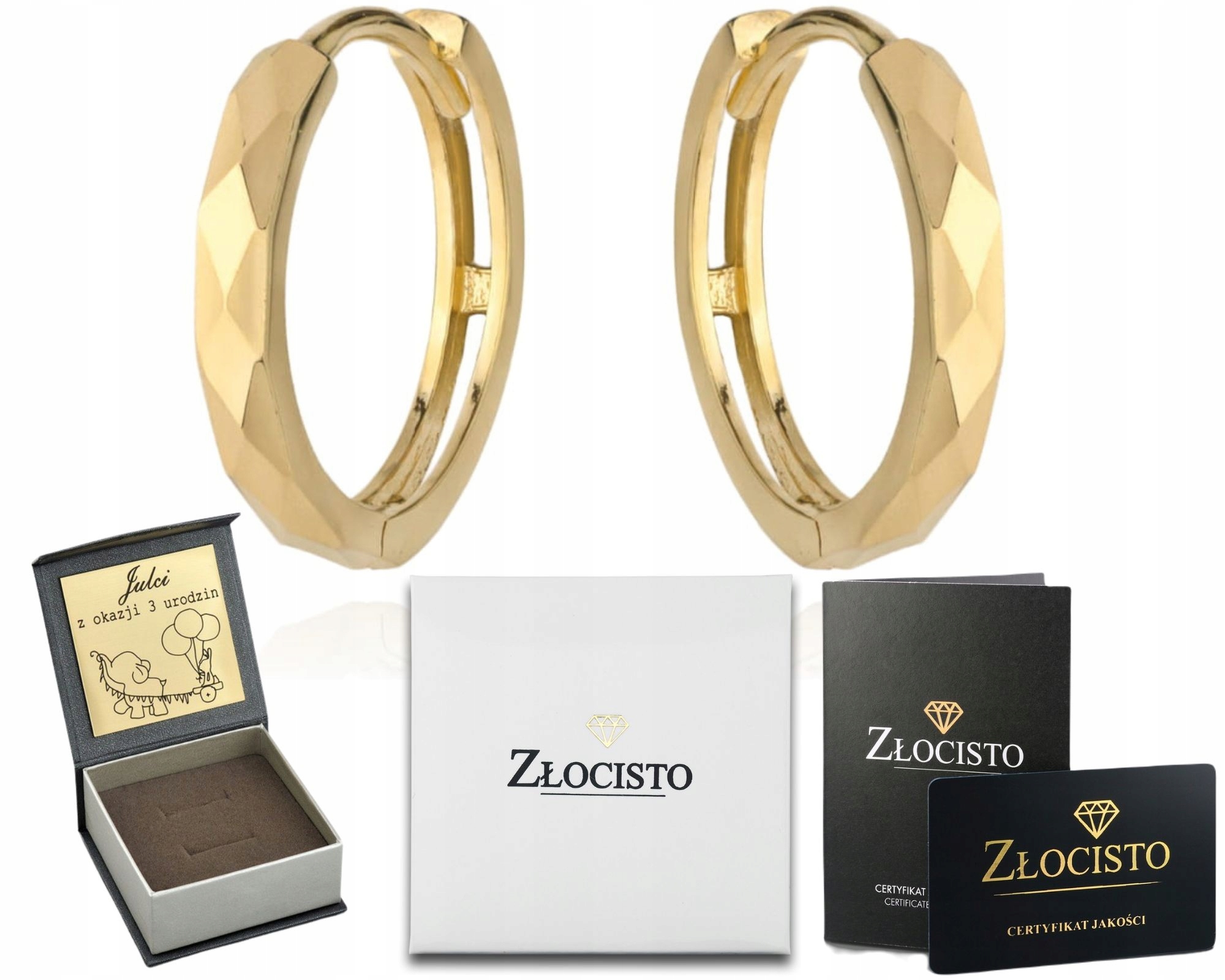 Zlaté Náušnice S Diamantovými Kolečky Na Kreolu 585