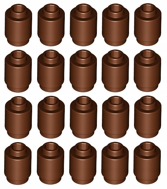 

Lego klocek okrągły 1x1 brązowy 20 szt 3062 Nowy