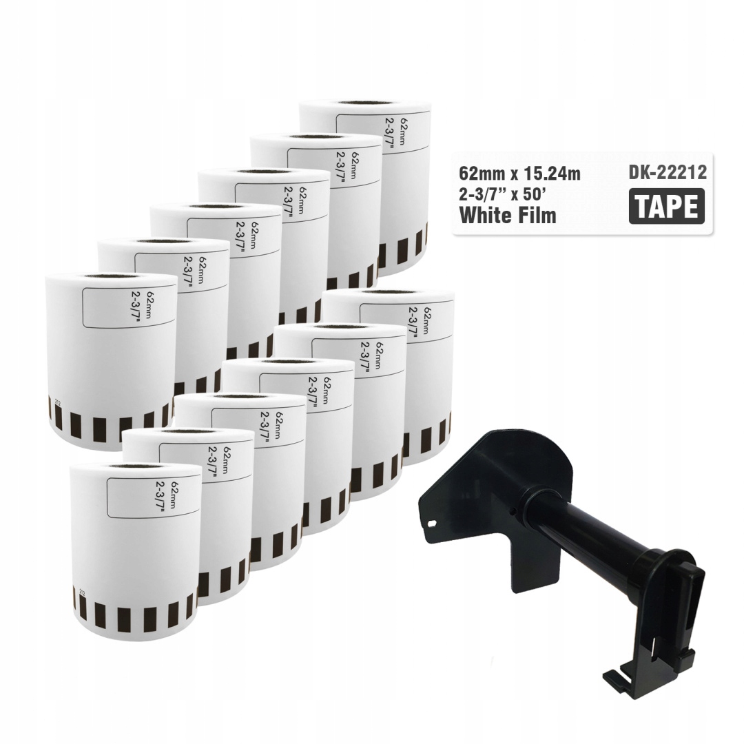 12 x termální páska pro Brother Ql DK22212 62 mm x 15,24 m fólie pro QL800 1100