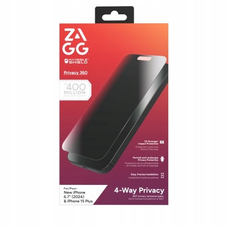 Zagg InvisibleShield Glass Elite Privacy 360 szkło prywatyzujące do iPhon