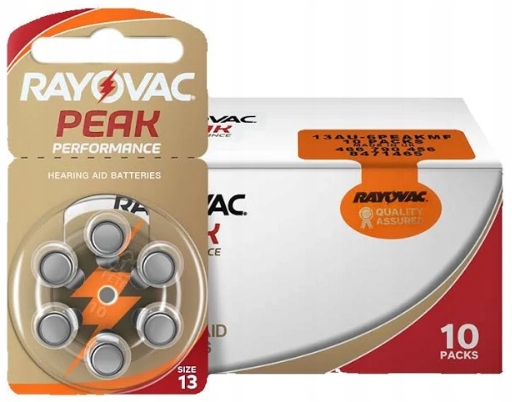 

60x Baterie słuchowe Rayovac Peak Performance 13