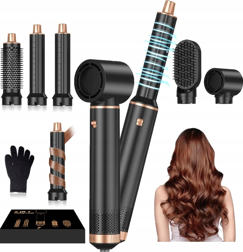 1600W Wielofunkcyjna Suszarka Do Włosów Lokówka 5 W 1 Automatyczna Lokówka