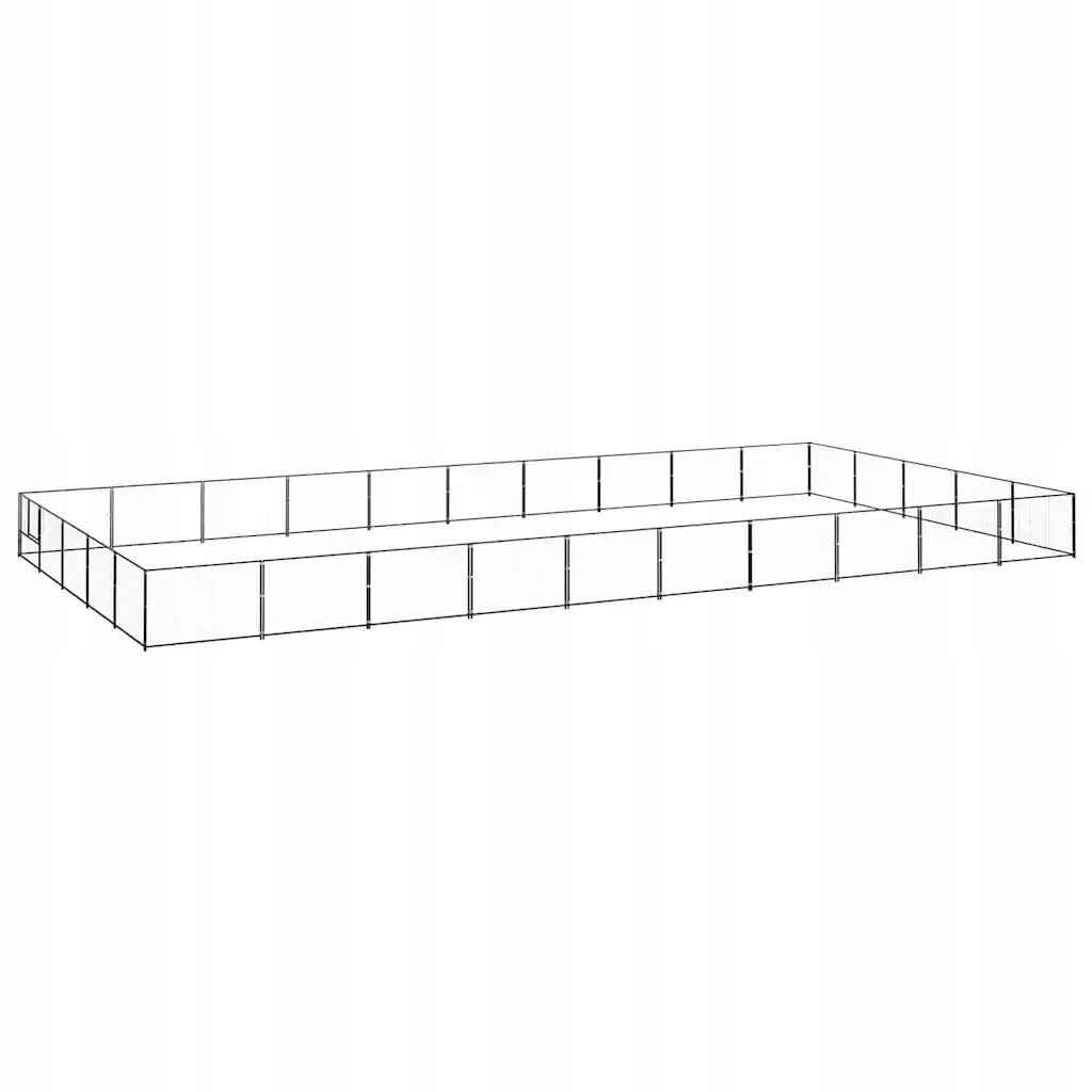 Levně Psí kotec černý 50 m² ocel