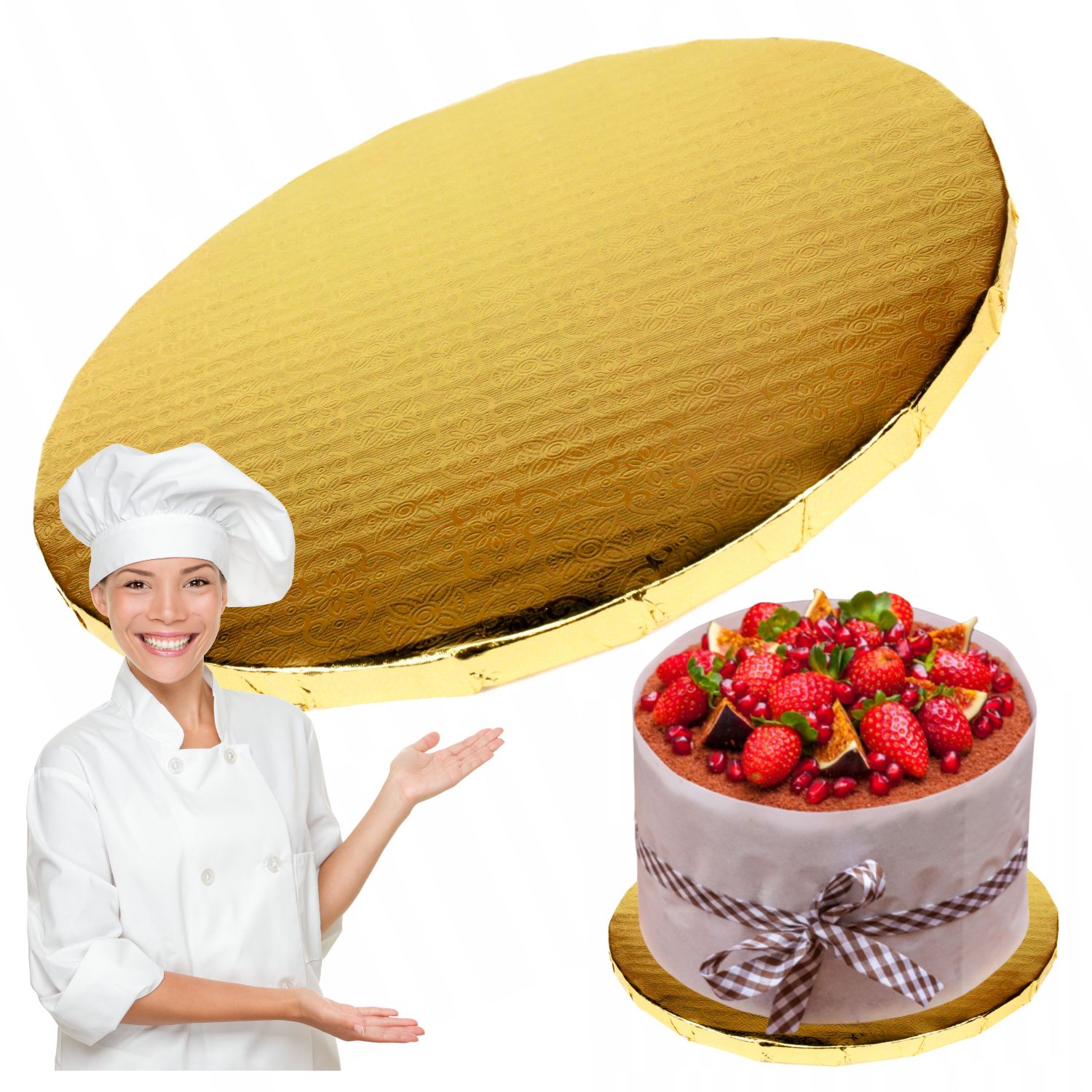 Podkład pod TORT Złoty 30 cm. Gruby Cake Decor
