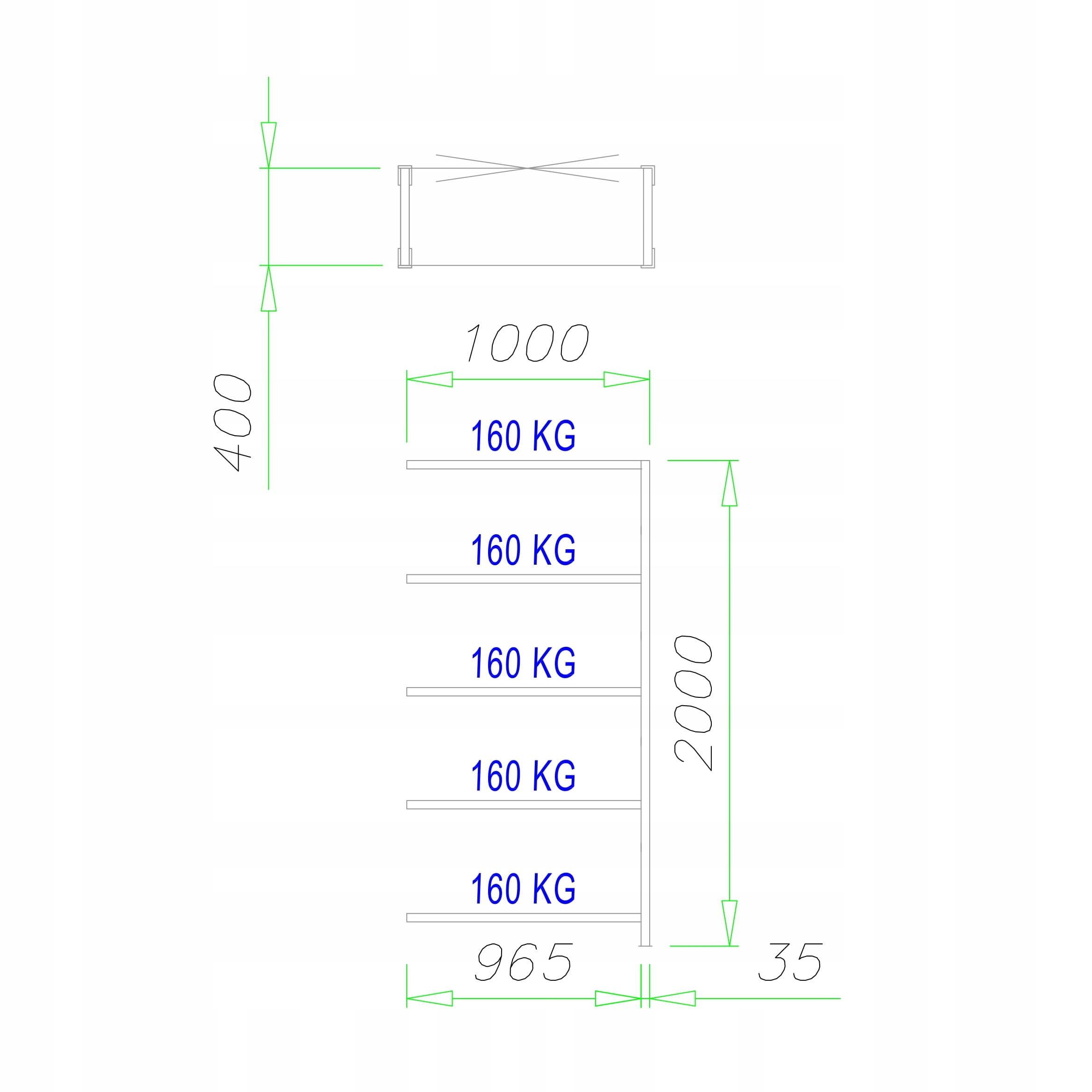 REGAL metalowy dostawny M20 regaly do sklepu Mark Mag Complex