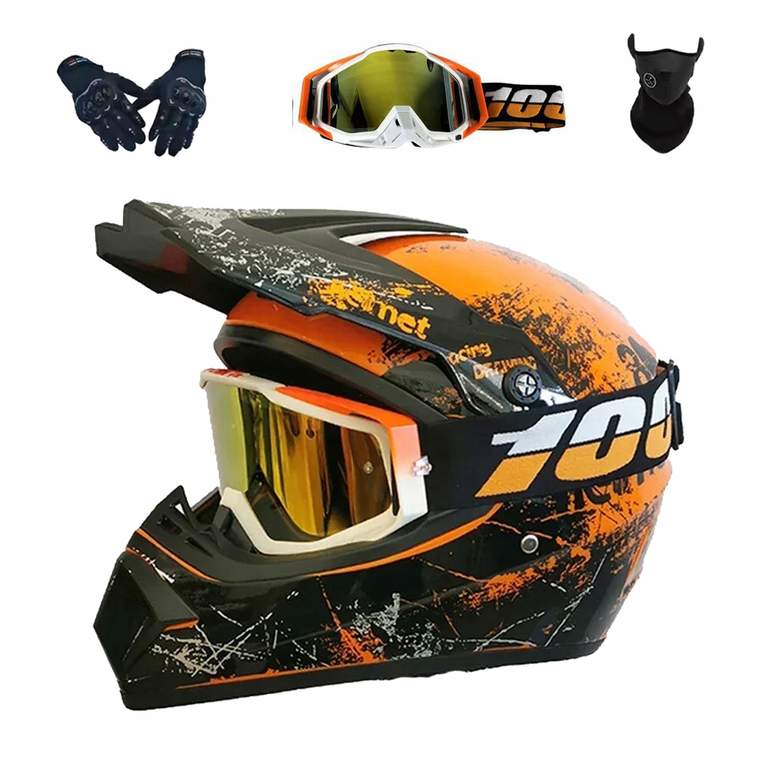 Helma Na Elektrickou Koloběžku Cross Enduro Quad Bmx Helma Brýle Rukavicexl