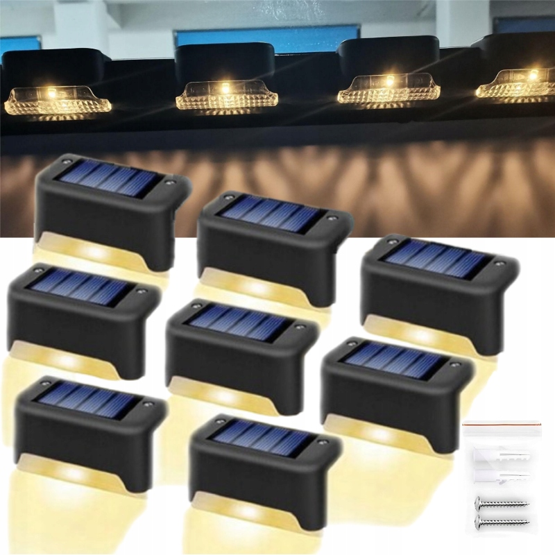 LAMPKA SOLARNE OGRODOWE SCHODOWE LED NA TARAS 8 SZT