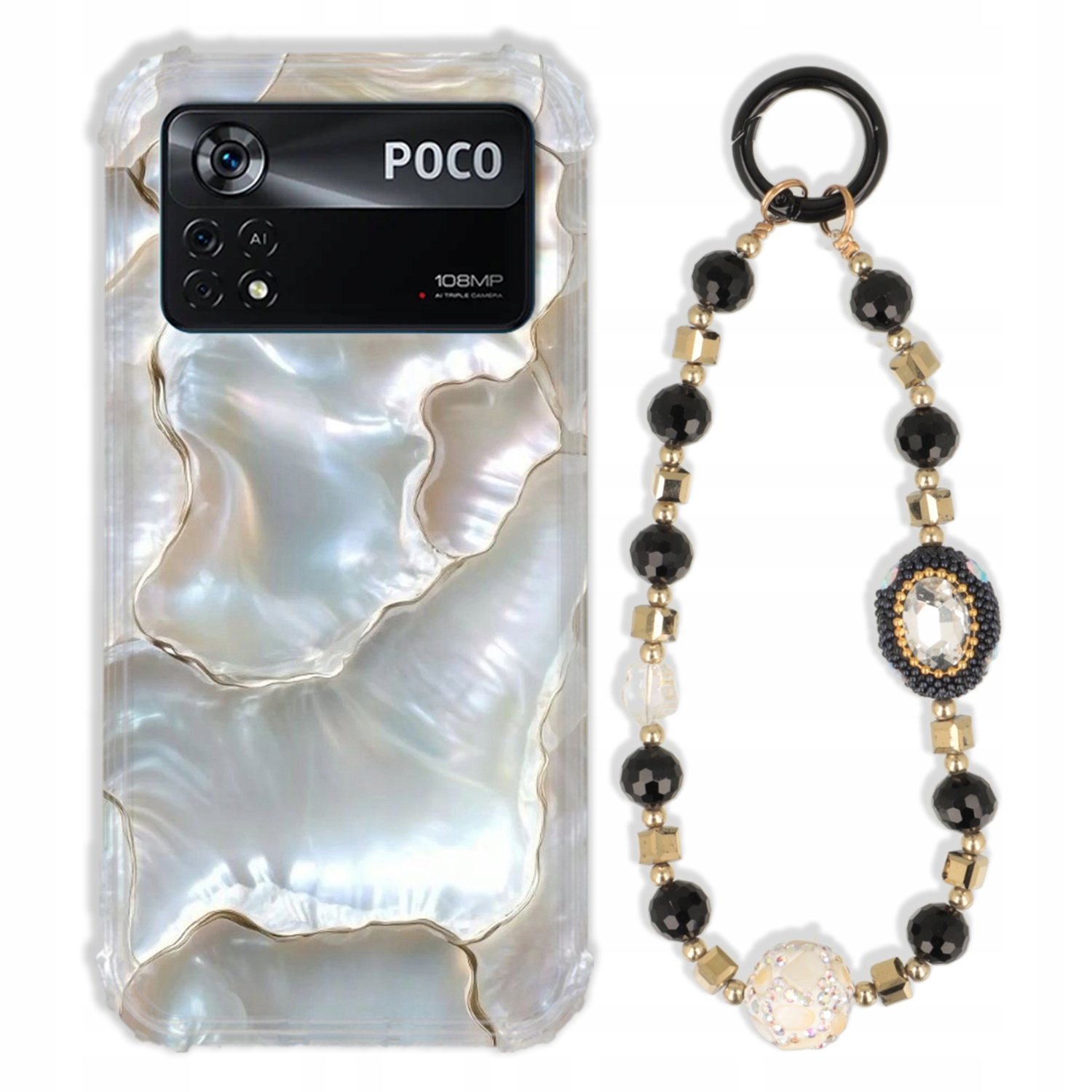 Puzdro Pre Xiaomi Poco X4 Pro 5G Antishock Zirkóny Čierno Zlaté|pevné|pevné