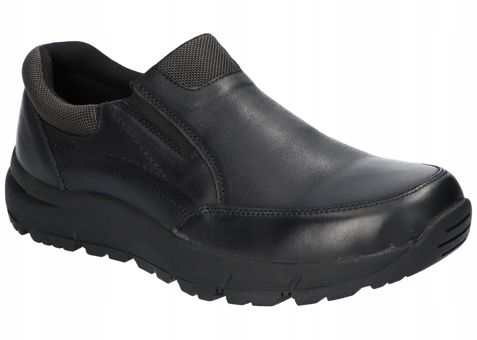 American Club CY157 Polobotky Z Kůže, Kožené Pánské Nazouvací Boty Bk 43