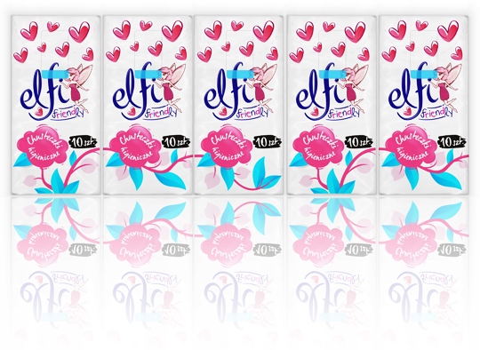 

Chusteczki higieniczne miękkie Elfi 2w 10szt x 10