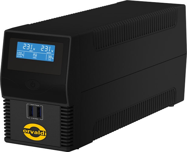 ORVALDI I650LCD USB UPS 4X IEC, 600VA/360W, 7AH