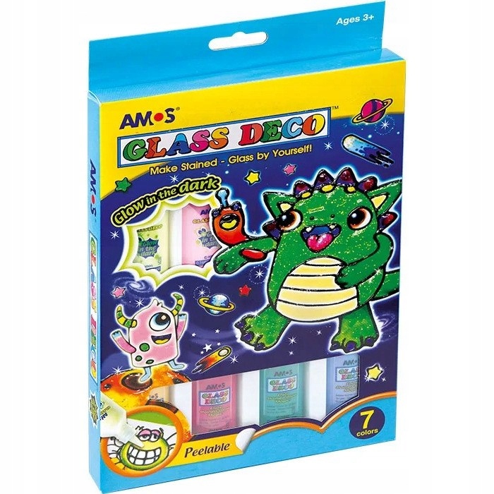 Barvy vitrážové Amos fluo gd22p07r 22mlx7 barev 170-1049