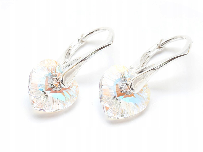 

Srebrne Kolczyki 925 z kr. Swarovski Serca 10 Blab
