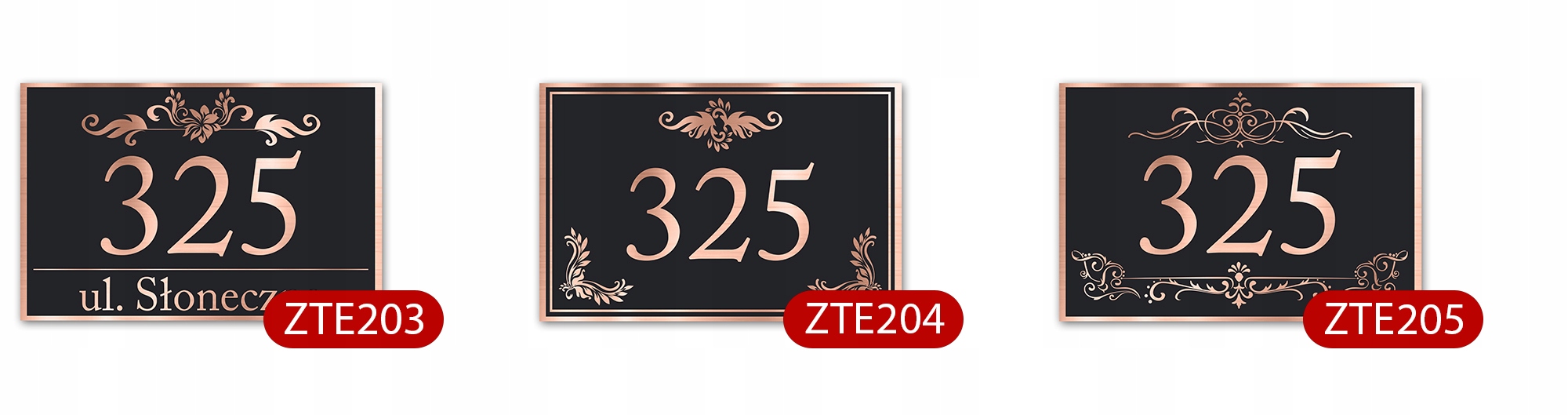 TABLICZKA Adresowa NUMER DOMU ULICA 32x21 Wzory Materiał aluminium