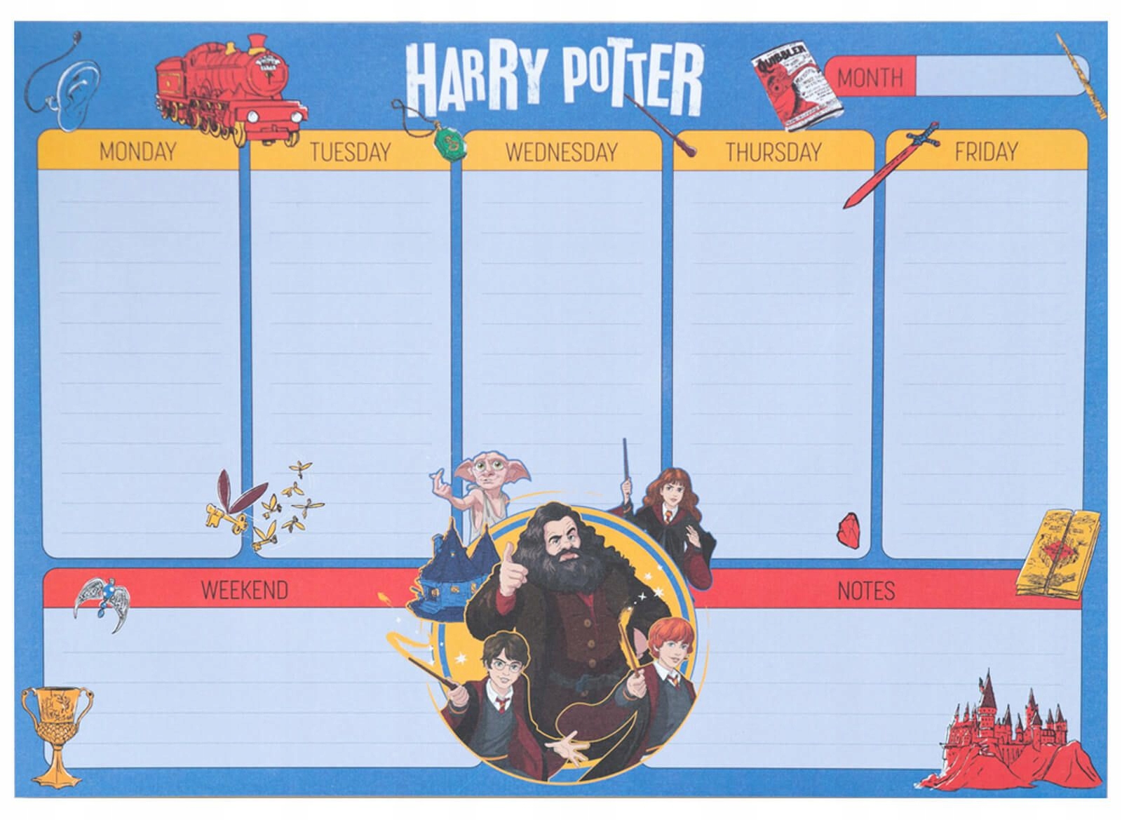 Planer tygodniowy A4 Harry Potter dla dzieci