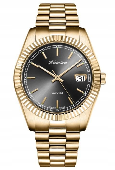 Nové Originální dámské hodinky Adriatica A1090.1116Q zlaté s datumovkou