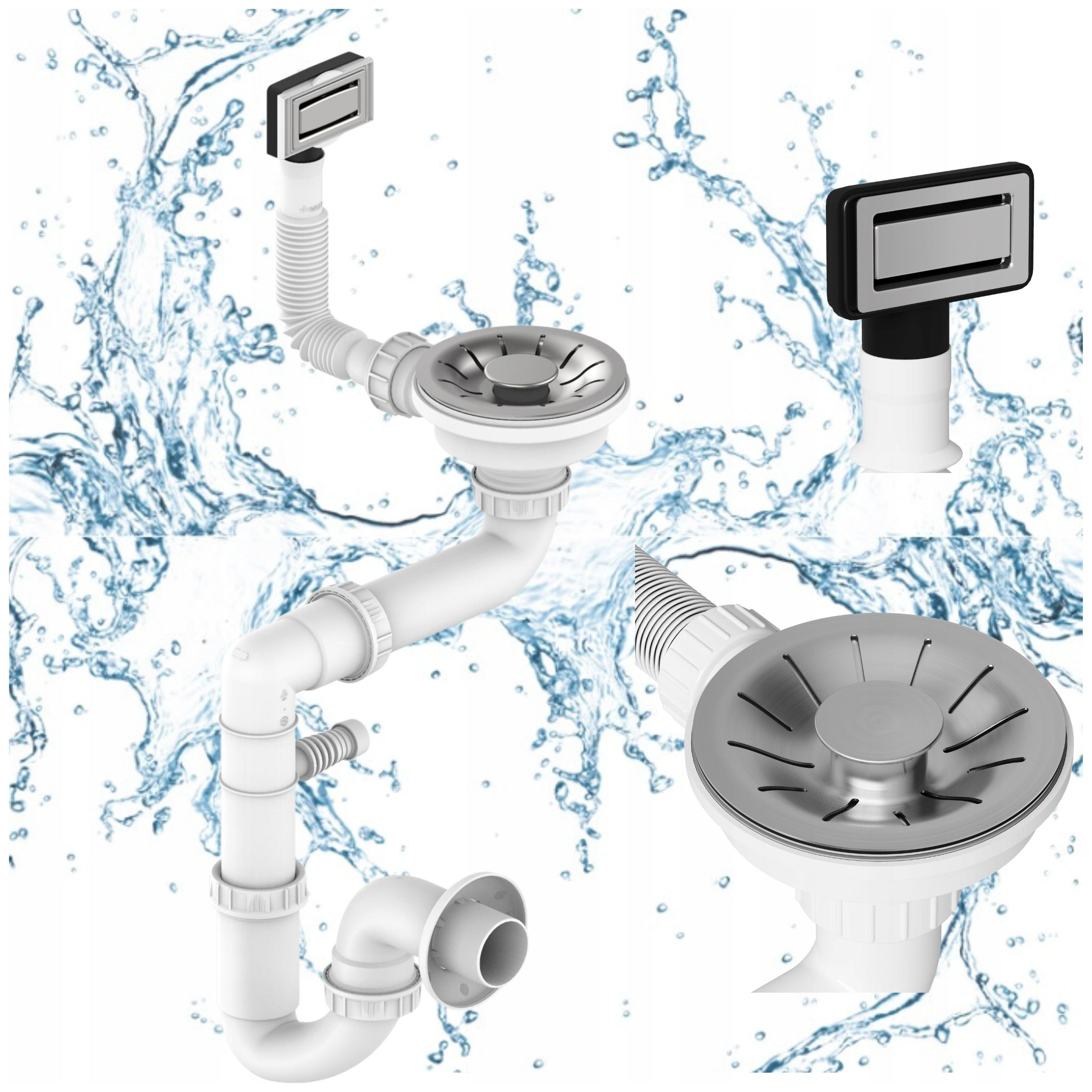 Sifón do oceľového umývadla Lux jednokomorový s obdĺžnikovým prepadom inox