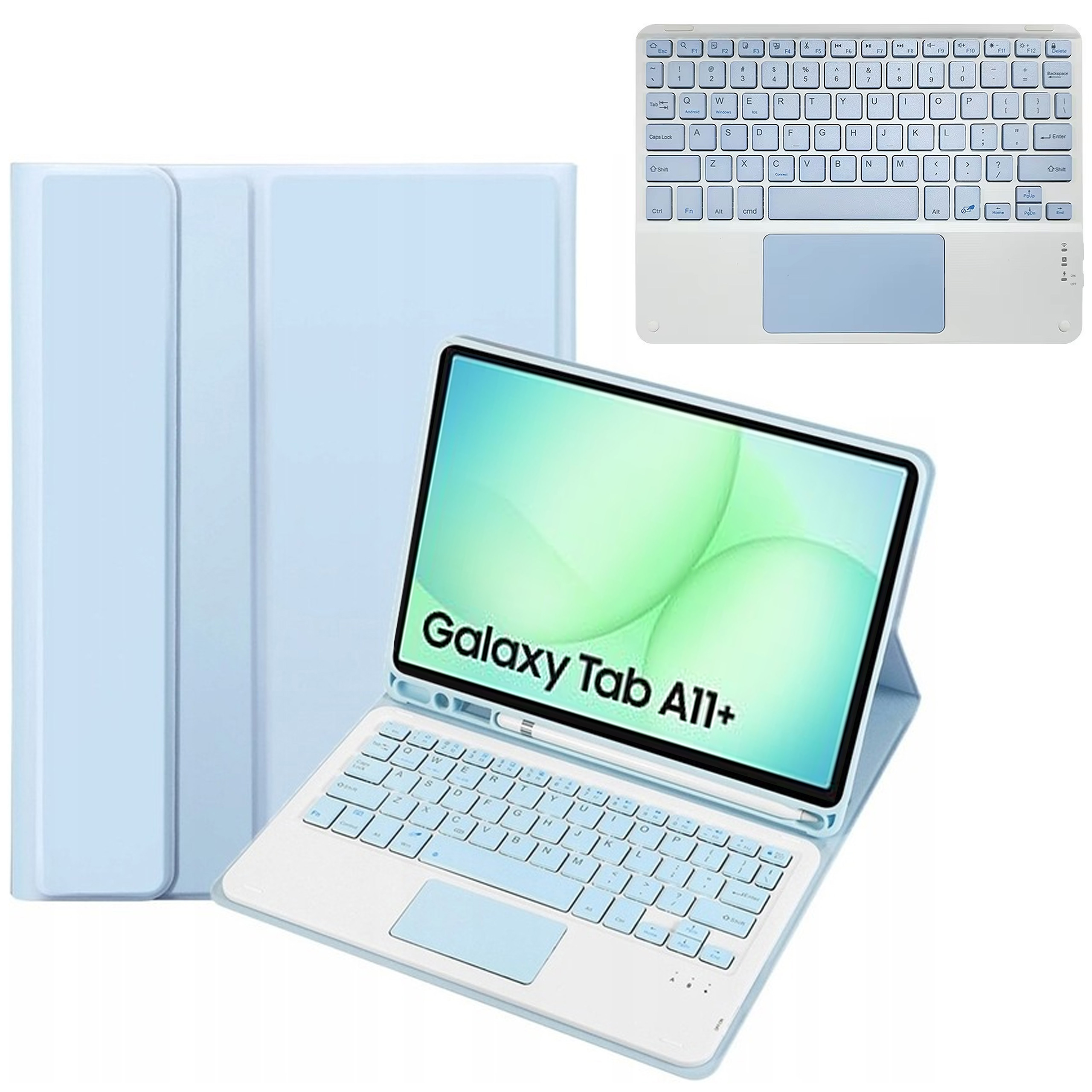 Pouzdro s Bluetooth klávesnicí pro Galaxy Tab A11+ Plus 10.9" 2025 A9+ Plus 11"