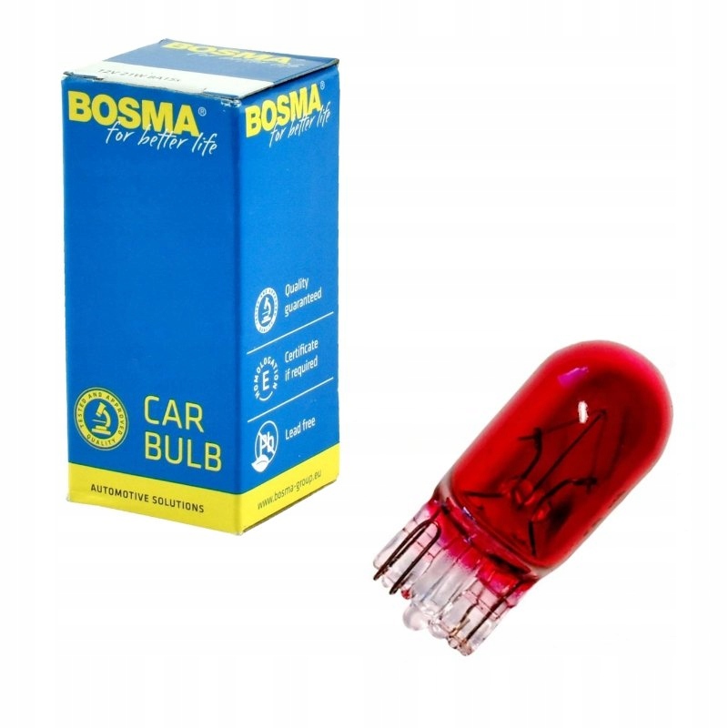 ŻARÓWKA 12V 5W T10 CZERWONA 1SZT