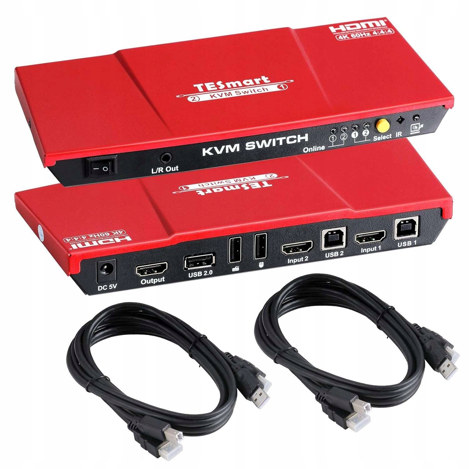 Přepínač Kvm switch 4K 3840x2160@60Hz 4:4:4 Usb 2.0