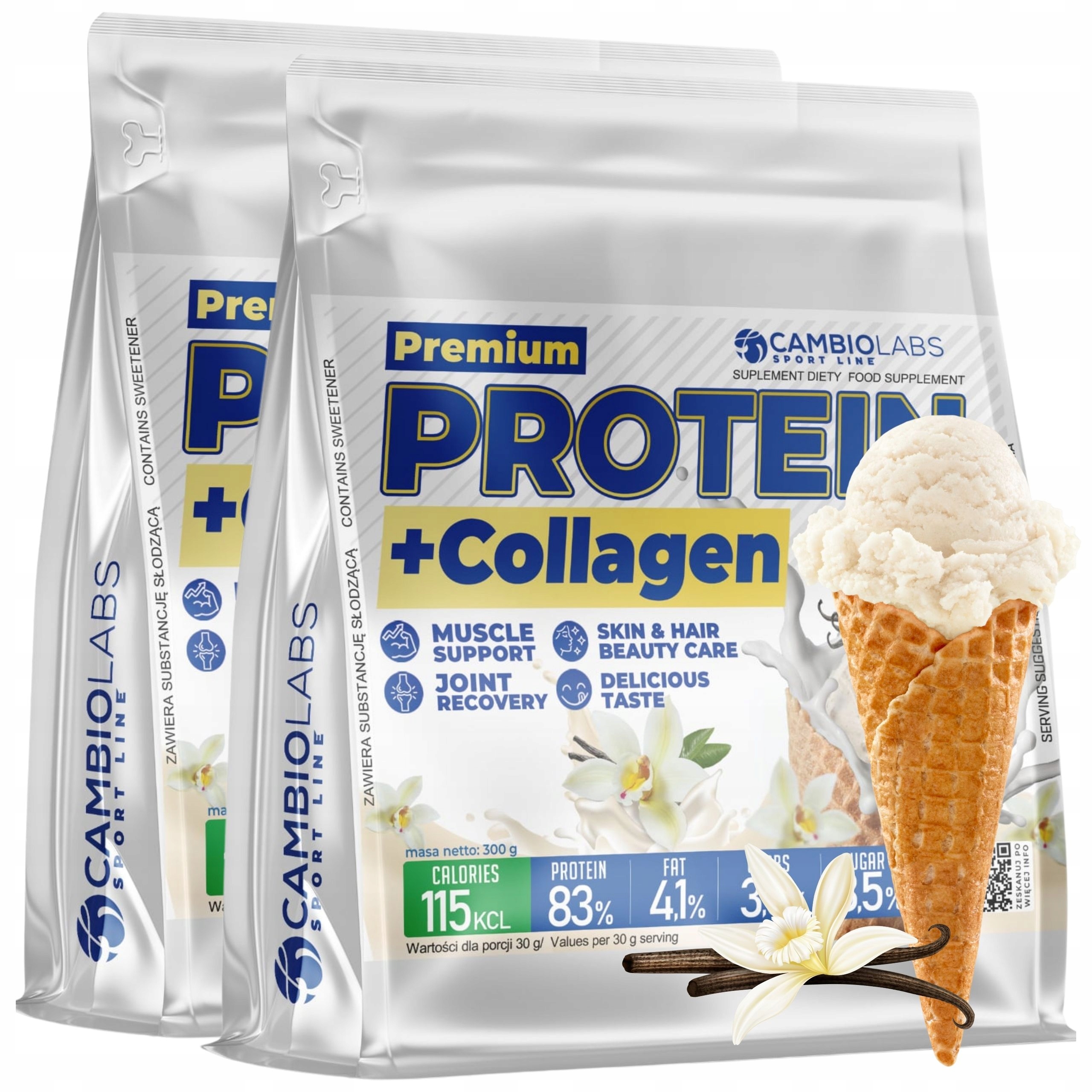 Protein s kolagenem Bílkoviny a kolagen v prášku 600 g Wpc Vanilka