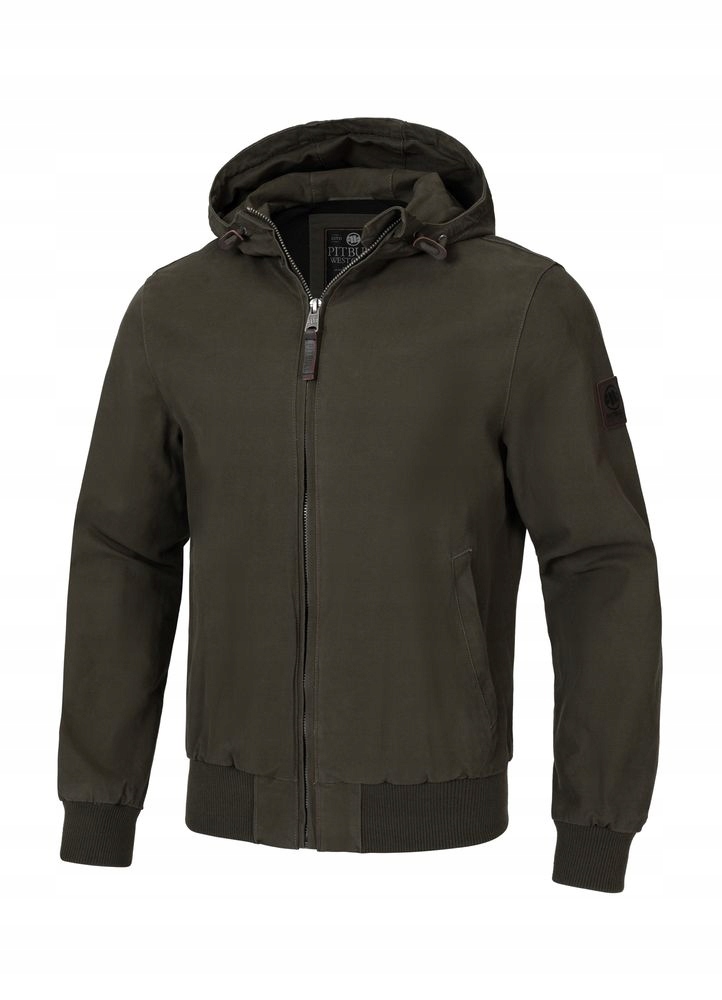 Pánská přechodová bunda s kapucí Pitbull Crimson Lehká Bavlněná