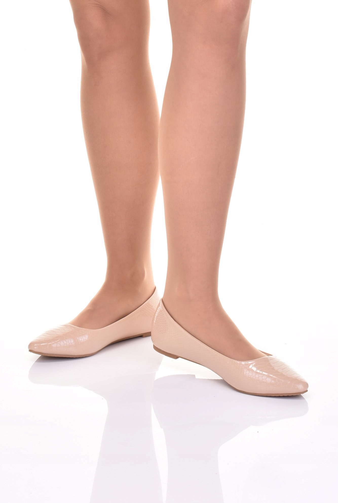 LAKIEROWANE DAMSKIE BALERINY SKÓRZANE WYGODNE MIĘKKIE BALETKI Rozmiar 41