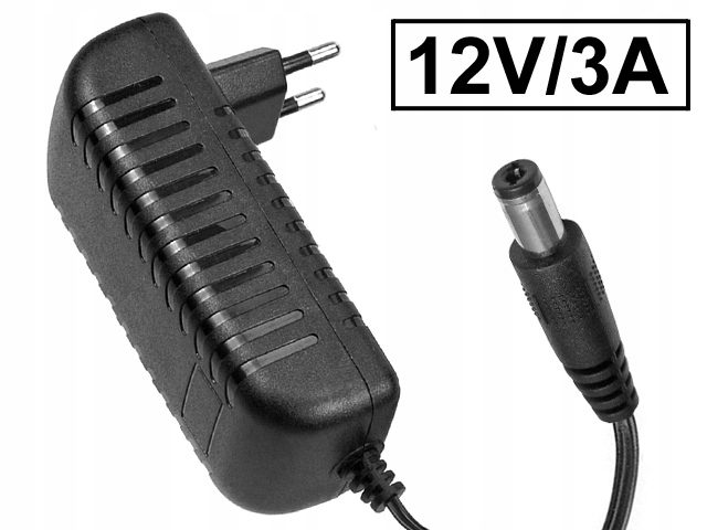 

Zasilacz stabilizowany 230V/12V-3A wtyk 2.1/5.5mm