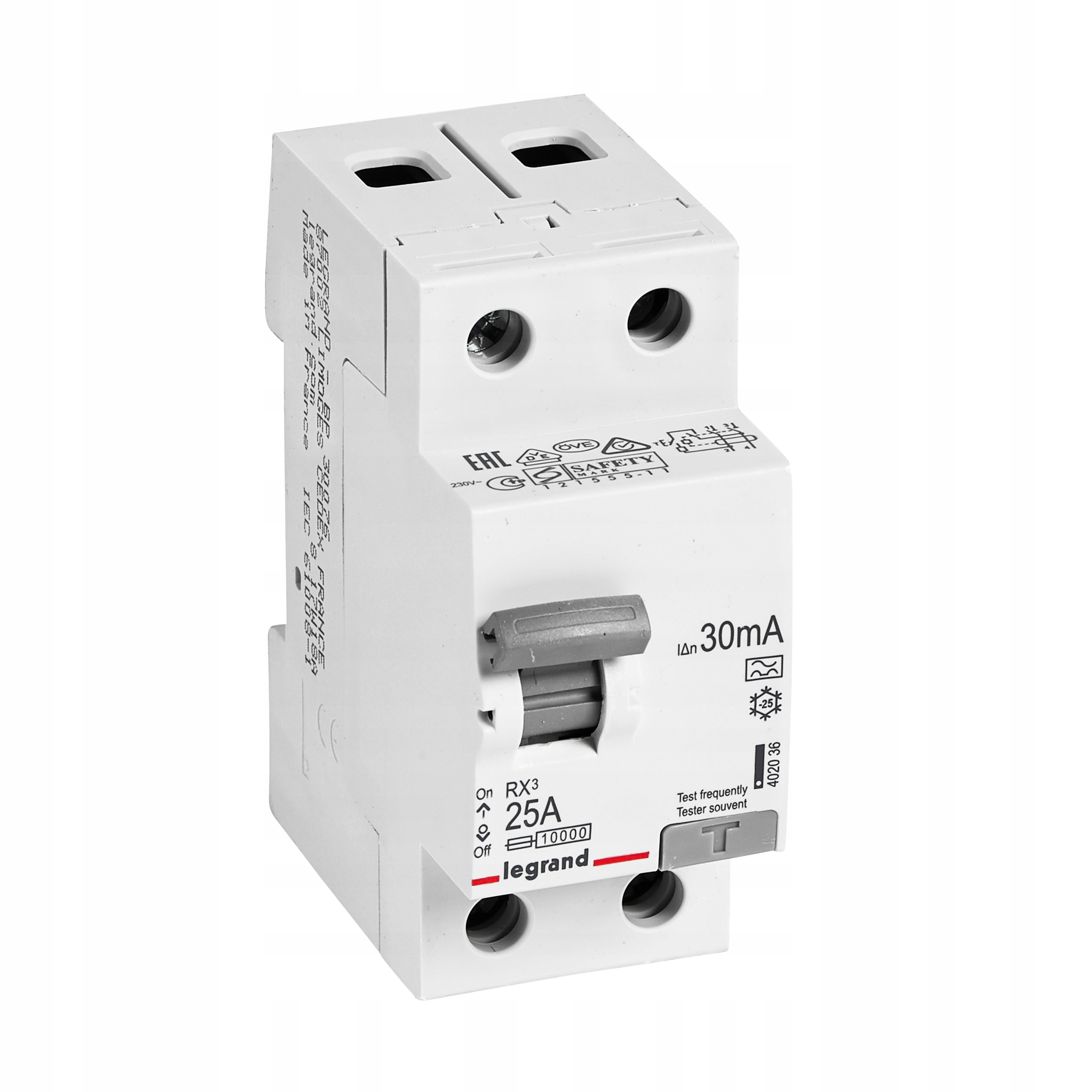 Legrand Wyłącznik Różnicowoprądowy 2P 25A 30mA RX3 TYP A 402036 Kod producenta 402036