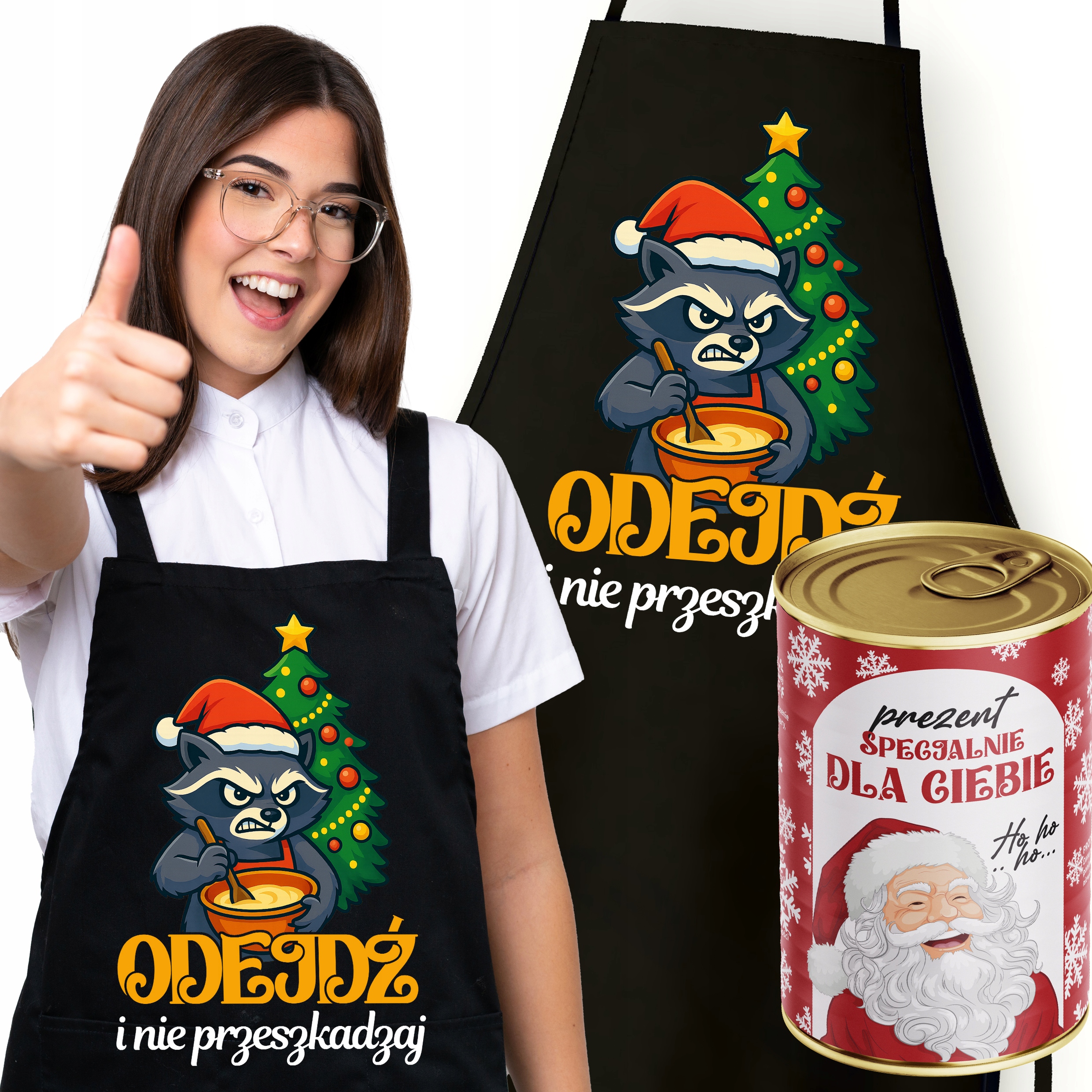 Černá Vánoční Zástěra Dárek Odejděte A Nerušte Mýval Plechovka