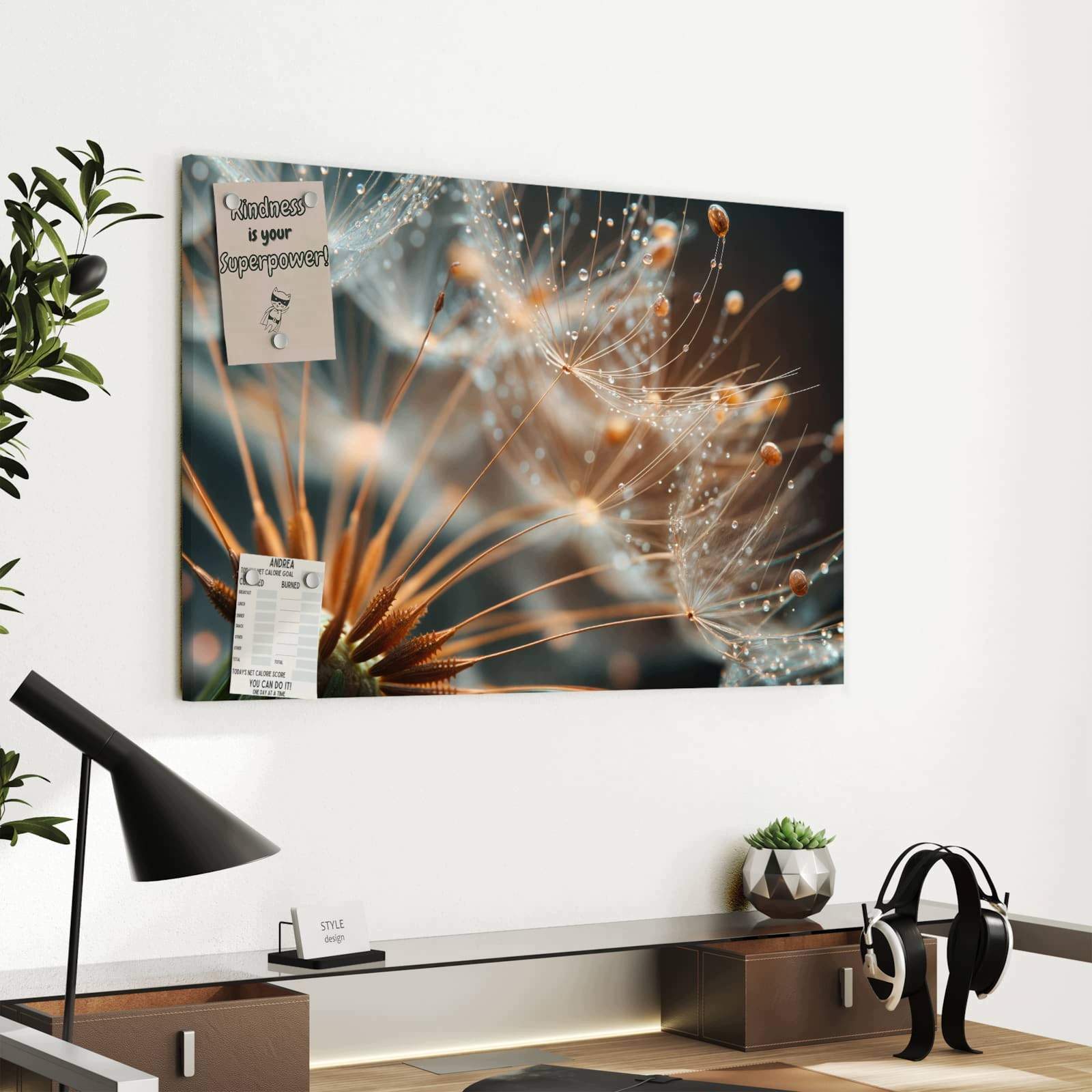 Magnetická tabule Perličky pampelišky 60 × 40 cm