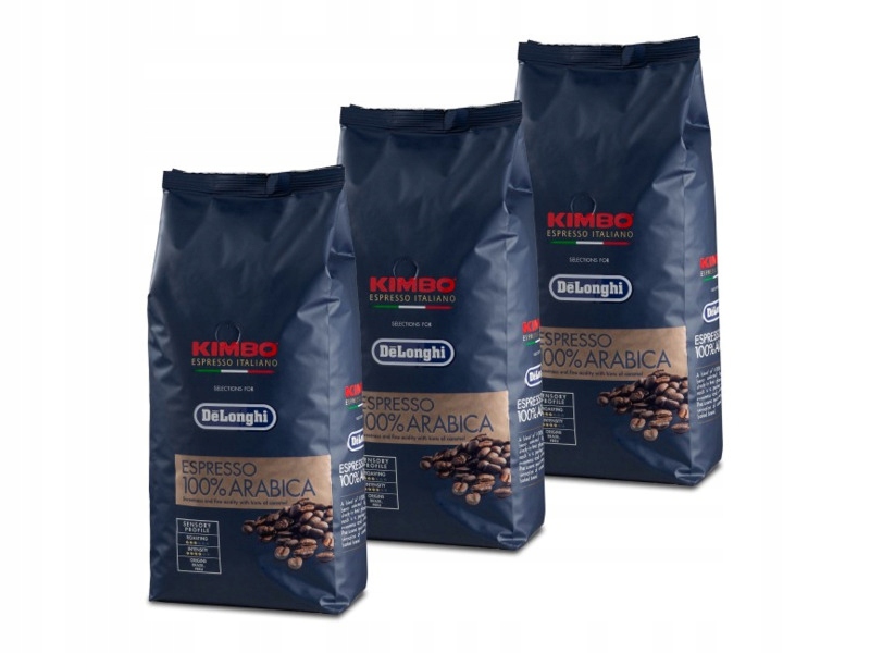 Kawa ziarnista Delonghi Kimbo Espresso Arabica 3 x 1 kg