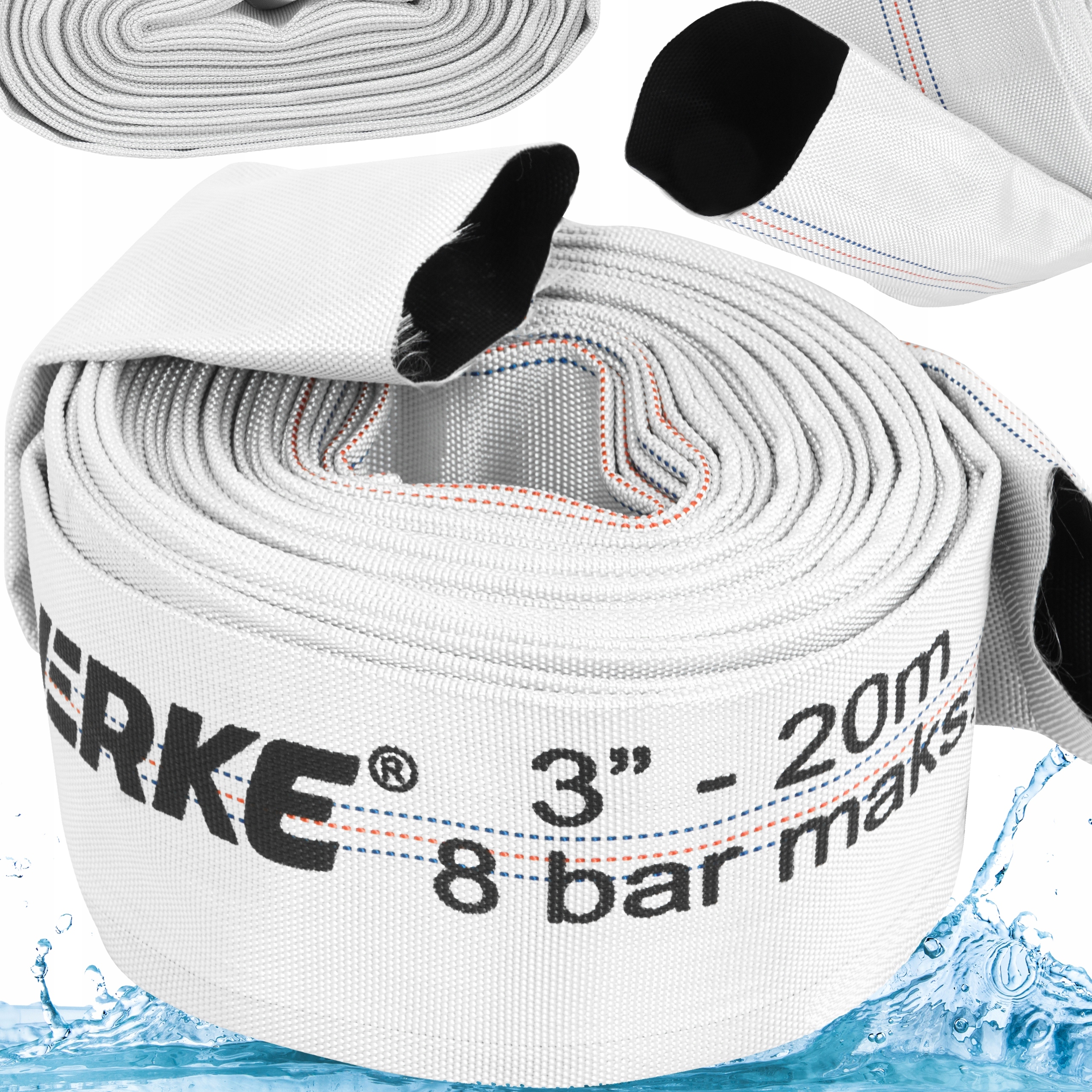 Wąż Do Wody Brudnej Szamba Strażacki Pompy 3 Cale 20m Biały Wytrzymały!