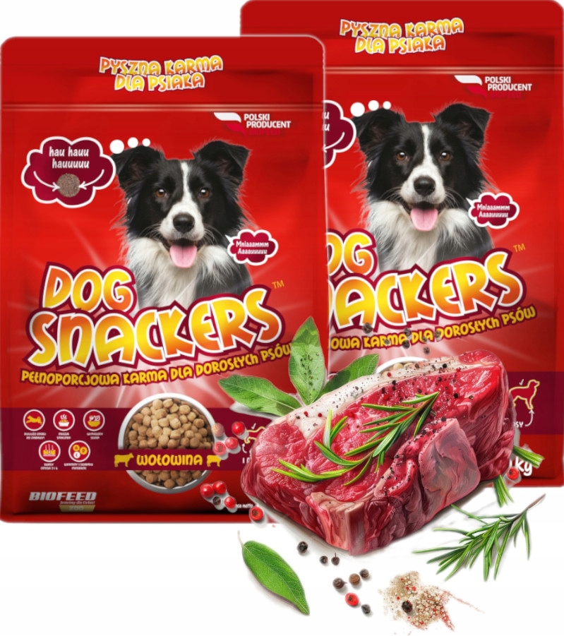 Levně Suché Krmivo pro psy Hovězí Maso Biofeed Snackers Labrador Ovčák Golden 20 kg