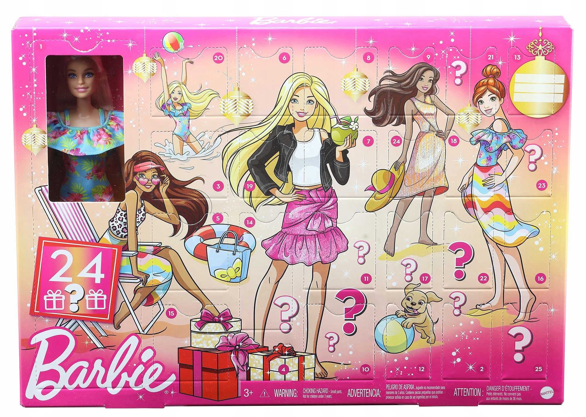 Адвент-календарь Barbie Fashionistas, кукла, одежда и собачка, 24 сюрприза, от 3 лет — фото 6