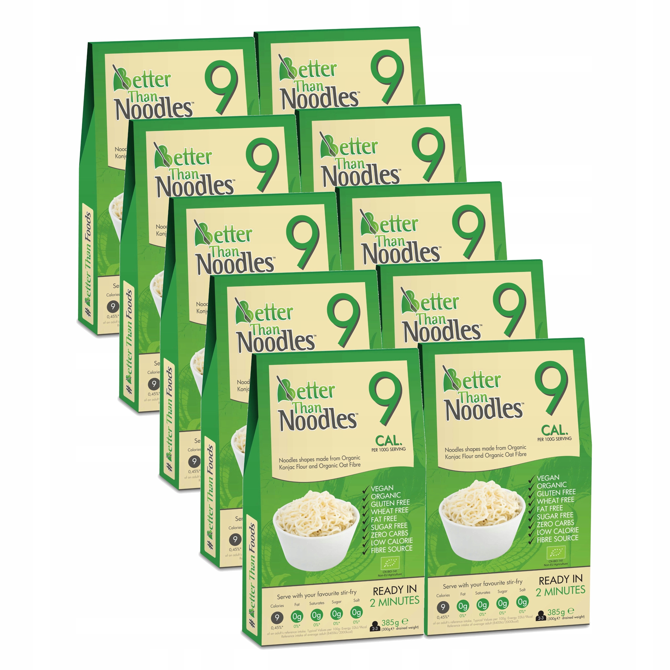10x Těstoviny Konjac Typu Noodle Bezlepkové Bio 385 g (300 g)