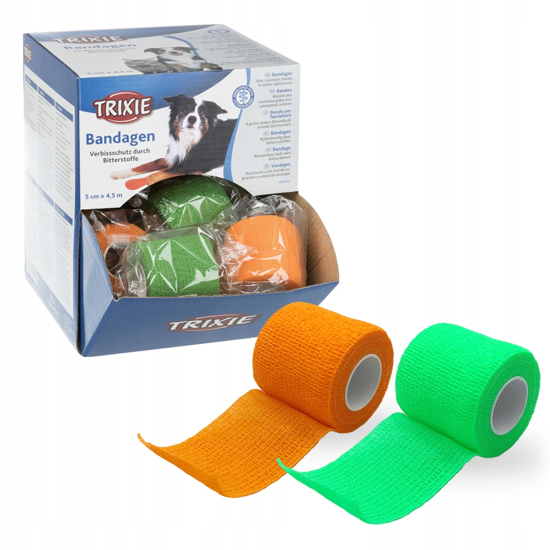 Bandaż Samoprzylepny Elastyczny Gorzki Dla Psa Kota Zwierząt Trixie 27szt-Zdjęcie-0